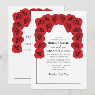 Invitations de mariage Rustique Red Roses