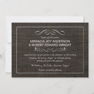 Invitations de mariage rustique Vintage en bois