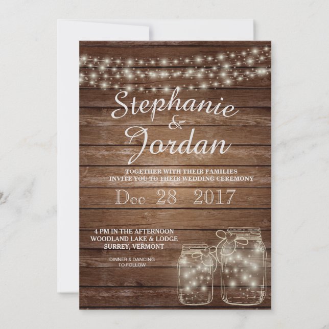 Invitations de mariage rustiques (Devant)