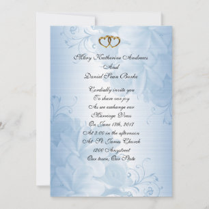 Invitations de mariage Satin bleu élégant