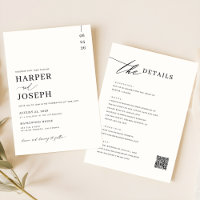 Invitations De Mariage Tout En Un Avec Code QR