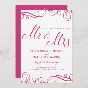 Invitations de mariage tout en un   Rose chaud