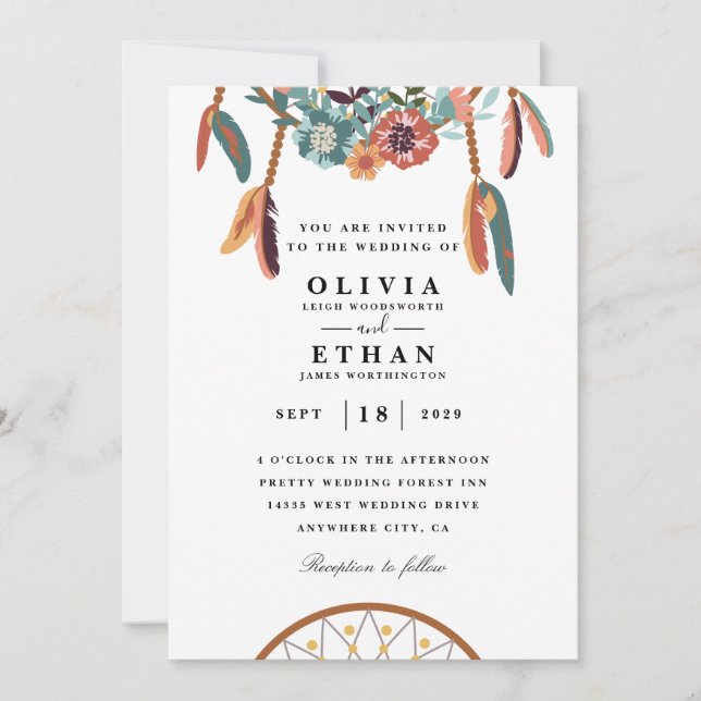 Invitations de mariage traditionnelles navajo (Devant)