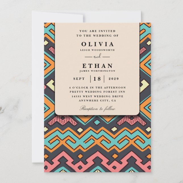 Invitations de mariage traditionnelles navajo (Devant)