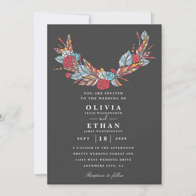 Invitations de mariage traditionnelles navajo (Devant)