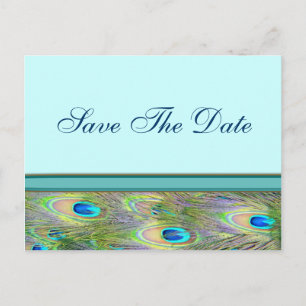 Invitations de mariage turquoise Blue Peacock