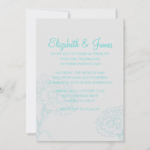 Invitations de mariage Turquoise personnalisées