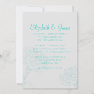 Invitations de mariage Turquoise personnalisées