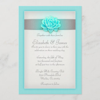 Invitations De Mariage Turquoises Et Argent