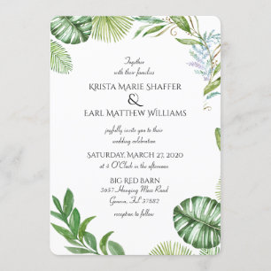Invitations de mariage vert du comté de Rustic