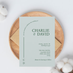 Invitations de mariage vert émeraude