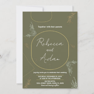 Invitations de mariage vert foncé