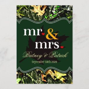 Invitations de mariage vert M. & Mme Hunting Camo