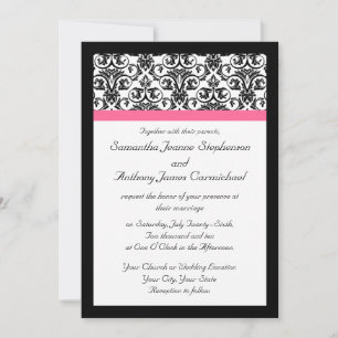 Invitations de mariage victorienne Fuchsia