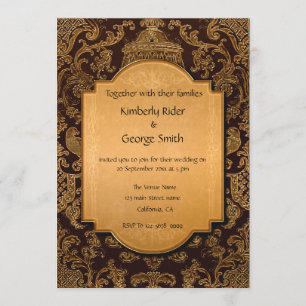 Invitations de mariage vintage arabe cadre