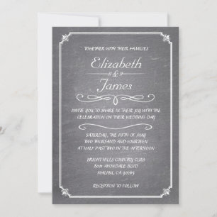 Invitations de mariage Vintage blanc