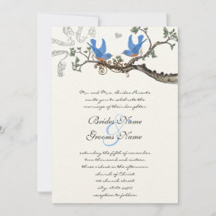 Invitations de mariage vintage Bluebirds