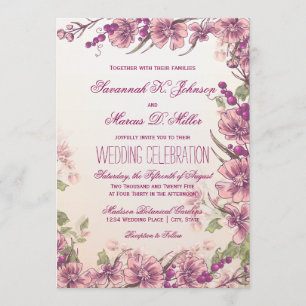 Invitations de mariage vintage Floral Garden