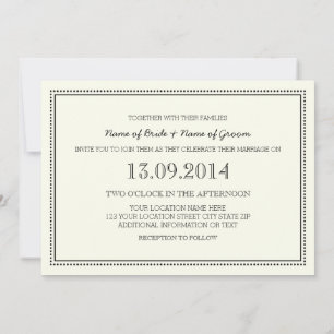 Invitations de mariage Vintage noir et blanc