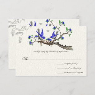 Invitations de mariage vintage Royal Blue et Grey