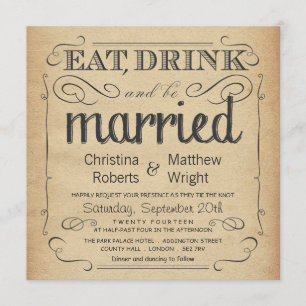 Invitations de mariage Vintage rustique