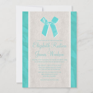 Invitations de mariage Vintage turquoise Bow & Lin