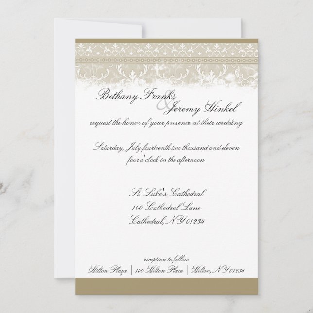 Invitations de mariage Vintages (Devant)