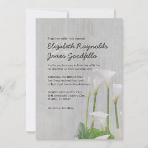 Invitations de mariage Vintages à Calla Lillies