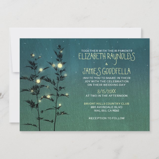 Invitations de mariage Vintages dans les jardins (Devant)