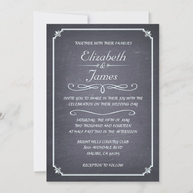 Invitations de mariage Vintages de base (Devant)