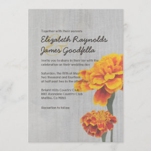 Invitations de mariage Vintages Marigolds