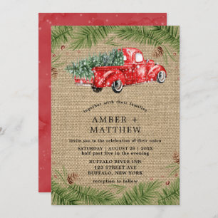 Invitations de mariage vintages pour le camionneur