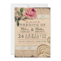 Invitations de mariage vintages roses roses