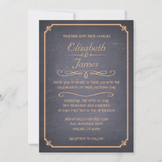 Invitations de mariage Vintages sur le tableau de