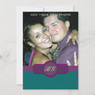 Invitations de mariage violet de jade Monogrammes