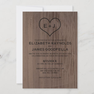 Invitations de mariage Western Wood Grain