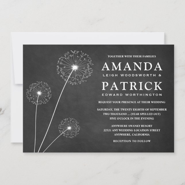 Invitations de Mariages campagnards de tableau de  (Devant)