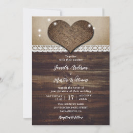 Invitations de Mariages campagnards rustiques