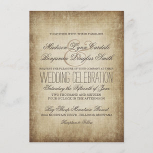 Invitations de Mariages campagnards rustiques en p