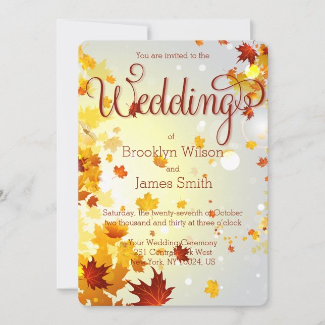 Invitations de Mariages de automne colorés rondes  (Devant)