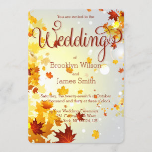 Invitations de Mariages de automne colorés rondes