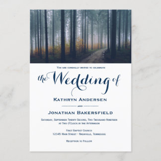 Invitations de Mariages de automne de forêts simpl