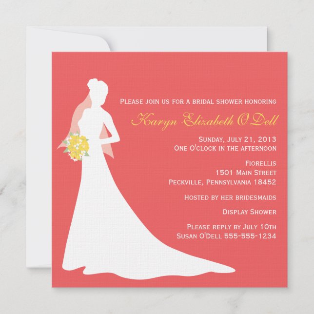 Invitations de mariée Silhouette Douche nuptiale (Devant)