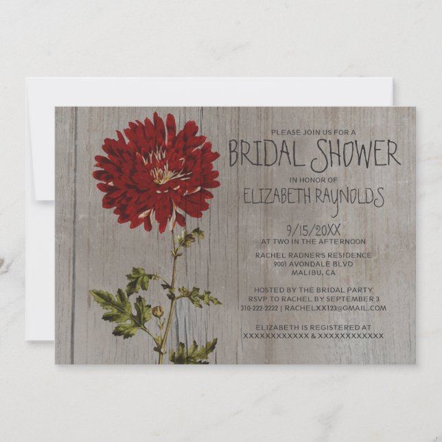 Invitations de mariées rustiques (Devant)