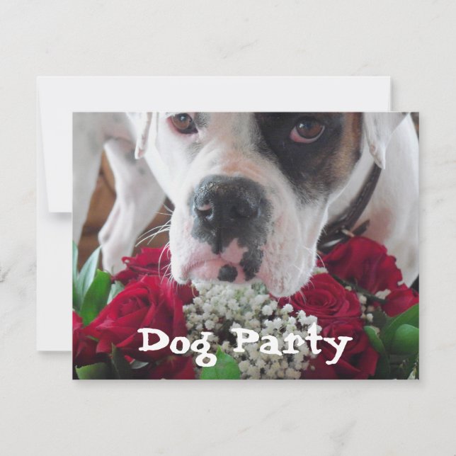 Invitations de marionnettes Cute Boxe avec Bouquet (Devant)