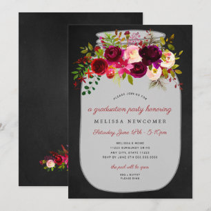 Invitations de mason jar chalkboard