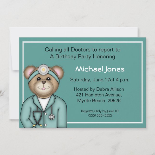 Invitations de médecins pour enfants (Devant)