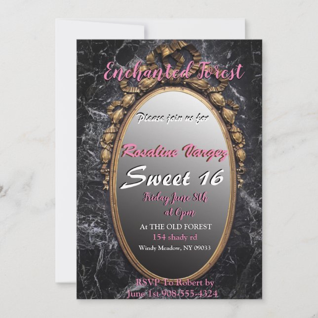 Invitations de miroir magique (Devant)