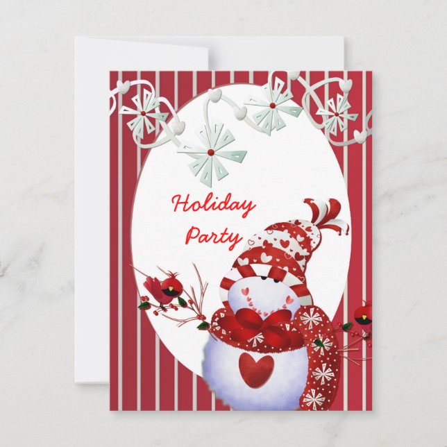 Invitations de MODÈLES de Fêtes Snowman (Devant)