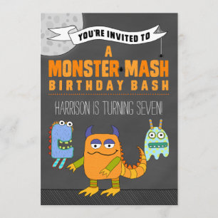 Invitations de Monster Mash BANTHDAY Bash